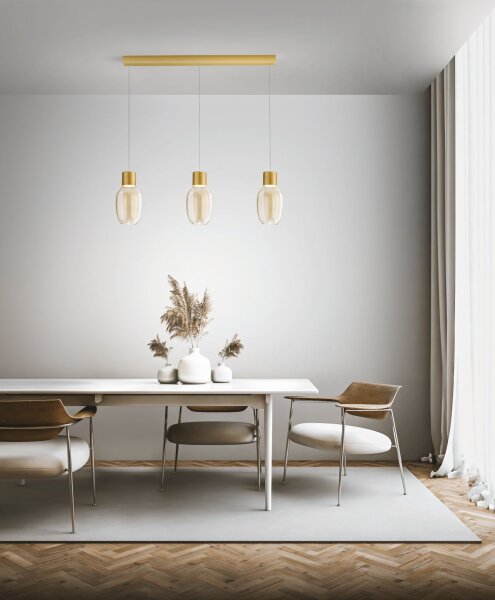LED Hängelampe Glas Metall 3000K L:92 cm dekorativ