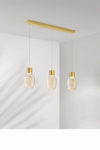 LED Hängelampe Glas Metall 3000K L:92 cm dekorativ