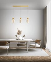 LED H&auml;ngelampe Glas Metall 3000K L:92 cm dekorativ