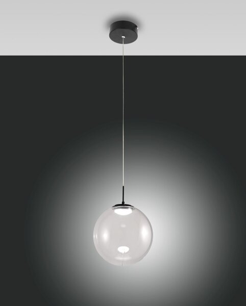 LED Pendelleuchte Glas 2700/3000/4000K Schwarz Ø25 cm