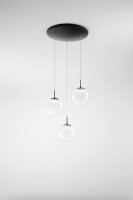 LED Hängelampe Glas 2700/3000/4000K Schwarz...