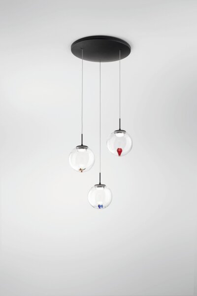 LED Pendelleuchte Glas 2700/3000/4000K Schwarz Ø35 cm