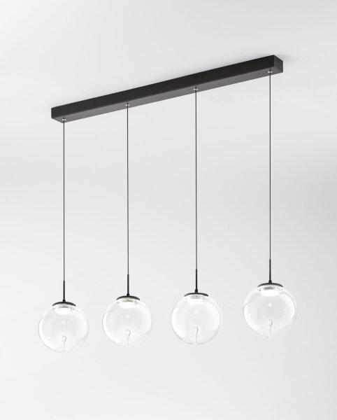 LED Hängelampe Glas 2700/3000/4000K Schwarz L:87 cm
