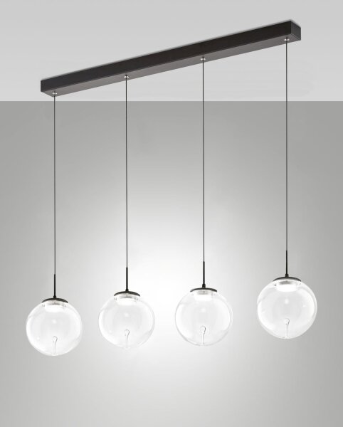 LED Hängelampe Glas 2700/3000/4000K Schwarz L:87 cm