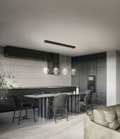LED H&auml;ngelampe Glas 2700/3000/4000K Schwarz L:87 cm