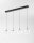 LED Hängelampe Glas 2700/3000/4000K Schwarz L:87 cm