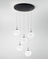 LED Pendelleuchte Glas 2700/3000/4000K Schwarz L:50 cm