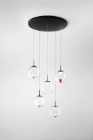 LED Hängelampe Glas 2700/3000/4000K Schwarz L:50 cm