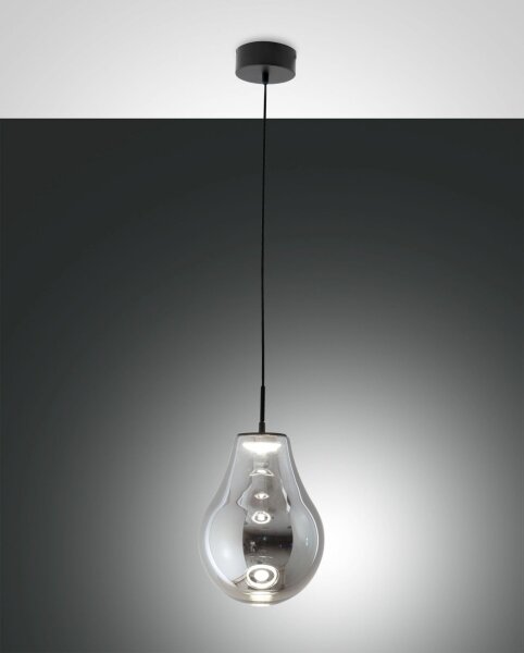 LED Hängelampe Rauchglas 2700/3000/4000K Ø25 cm Schwarz
