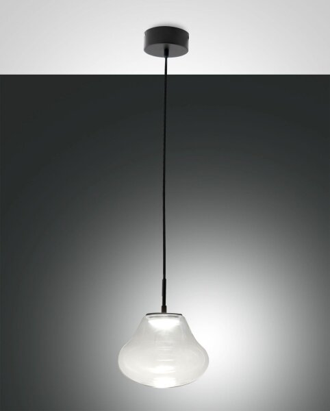 LED Hängelampe Glas 2700/3000/4000K Schwarz Ø25 cm rund