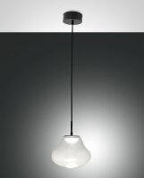 LED H&auml;ngelampe Glas 2700/3000/4000K Schwarz &Oslash;25 cm rund