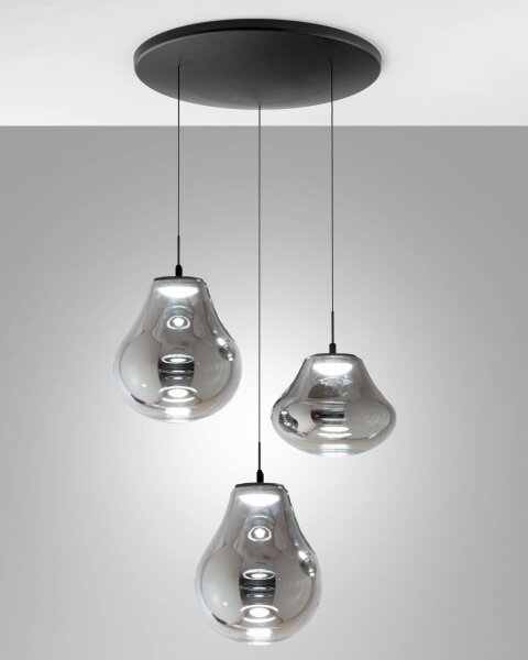 LED Hängelampe Rauchglas 2700/3000/4000K Schwarz