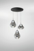 LED H&auml;ngelampe Rauchglas 2700/3000/4000K Schwarz