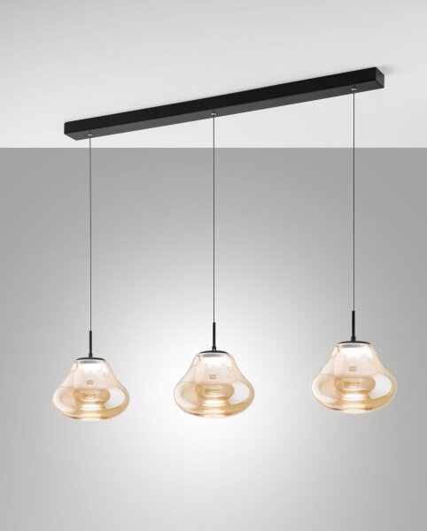 LED Hängelampe Bernstein 2700/3000/4000K Schwarz Glas