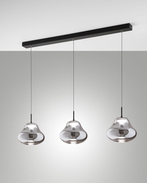 LED Pendelleuchte Schwarz Rauchglas 2700/3000/4000K