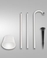 LED Akku Tischleuchte IP54 3000K Metall Wei&szlig; H:90 cm