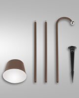LED Tischleuchte IP54 3000K Metall H:90 cm Rostbraun