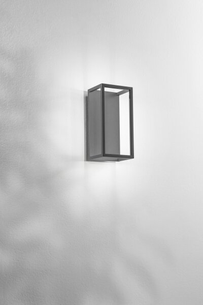 LED Wandleuchte Dunkelgrau IP54 3000K Aluminium