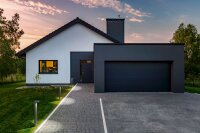 LED Leuchte Aluminium IP54 3000K Dunkelgrau Glas