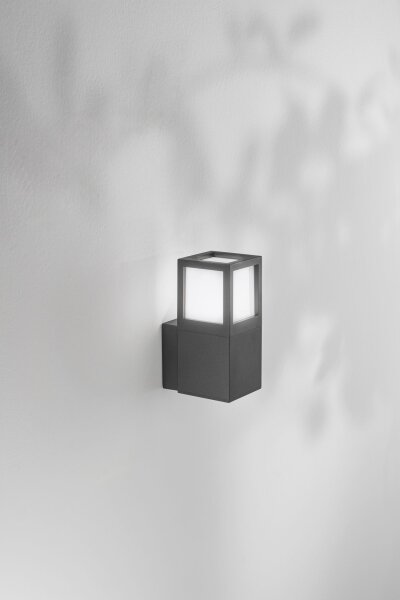 Wandleuchte Aluminium IP54 Weiß Dunkelgrau T:14,8 cm