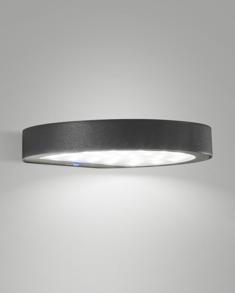 LED Wandleuchte Dunkelgrau IP54 3000K Metall T:18,3 cm