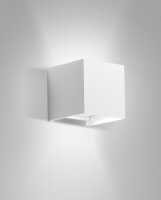 LED Wandleuchte Aluminium Up Down IP54 3000K Glas Wei&szlig;