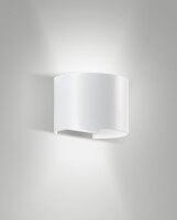 LED Wandleuchte Aluminium IP54 Up Down 3000K Glas Wei&szlig;