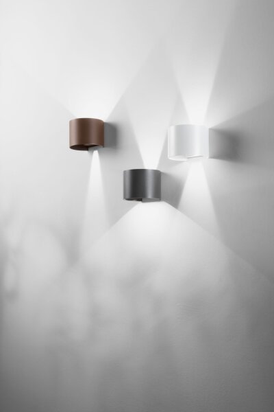 LED Wandleuchte Aluminium IP54 Up Down 3000K Glas