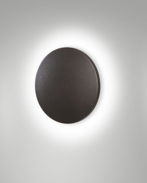 LED Wandleuchte Aluminium IP65 3000K Dunkelgrau Ø18 cm