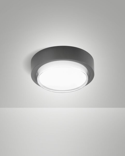 LED Deckenleuchte Aluminium IP65 3000K Weiß Dunkelgrau