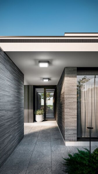 LED Deckenleuchte Aluminium IP65 3000K Dunkelgrau