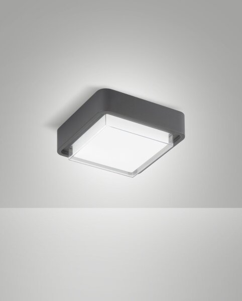 LED Deckenleuchte Aluminium IP65 3000K Dunkelgrau