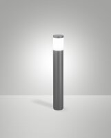 Leuchte Aluminium IP54 E27 Wei&szlig; H:65 cm Dunkelgrau