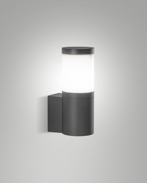 Wandleuchte Aluminium IP54 E27 Weiß B:9 cm Dunkelgrau