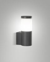 Wandleuchte Aluminium IP54 E27 Wei&szlig; B:9 cm Dunkelgrau