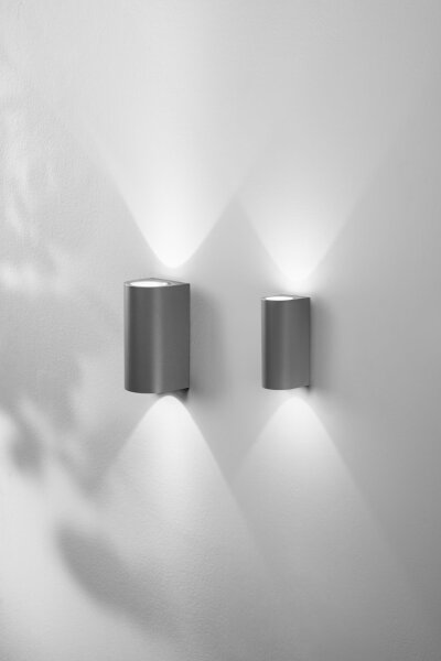LED Wandleuchte Aluminium Up Down IP65 3000K Glas