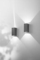 LED Wandleuchte Glas IP65 Up Down 3000K Aluminium