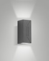 LED Wandleuchte Glas Up Down IP65 3000K Aluminium