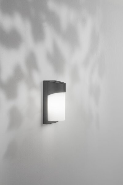 Wandleuchte Aluminium IP54 E27 Weiß H:26 cm Dunkelgrau