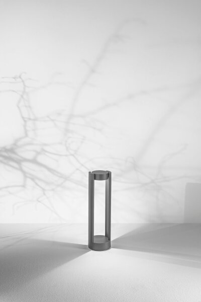 LED Stehleuchte Aluminium IP65 3000K Dunkelgrau Glas
