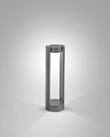 LED Stehleuchte Aluminium IP65 3000K Dunkelgrau Glas