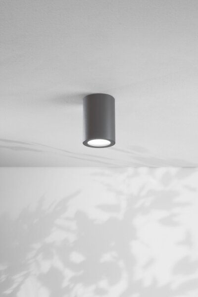 Deckenleuchte Aluminium IP54 Dunkelgrau Glas E27