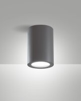 Deckenleuchte Aluminium IP54 Dunkelgrau Glas E27