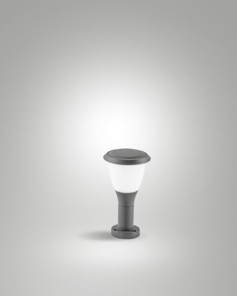 Leuchte Aluminium IP65 E27 Weiß H:30 cm Dunkelgrau