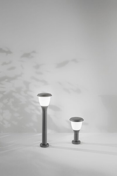 Leuchte Aluminium IP65 E27 Weiß H:30 cm Dunkelgrau