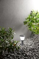 Leuchte Aluminium IP65 E27 Wei&szlig; H:30 cm Dunkelgrau