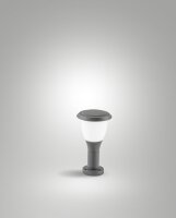 Leuchte Aluminium IP65 E27 Weiß H:30 cm Dunkelgrau
