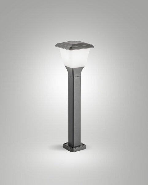 Leuchte Aluminium IP65 E27 Weiß H:60 cm Dunkelgrau