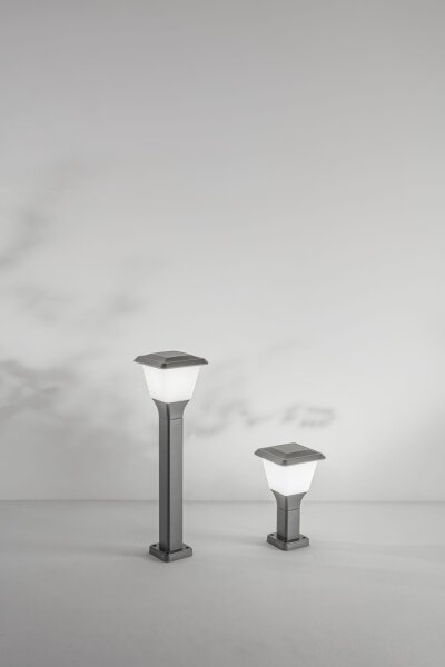 Leuchte Aluminium IP65 E27 Weiß H:60 cm Dunkelgrau