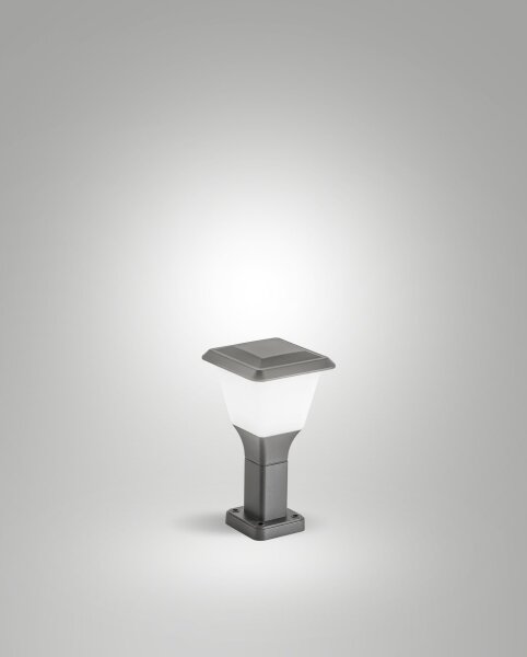 Außenleuchte Aluminium IP65 E27 Weiß H:30 cm Dunkelgrau